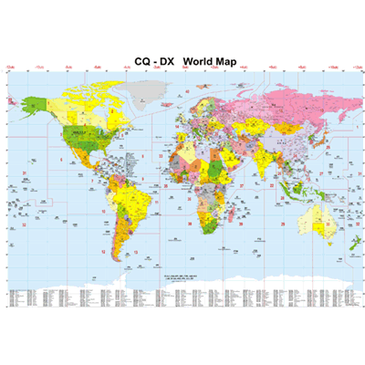 Радиолюбительская карта мира «CQ – DX World Map». 2014 Edition