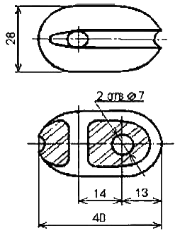 ИАО-2  изолятор орешковый (ИТО-3), трос до 5 мм, размер изолятора 28x40 мм