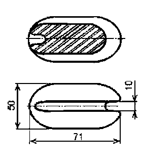 ИАО-3 изолятор орешковый, трос 6-10 мм, вес 190 гр, размер изолятора 50x71 мм