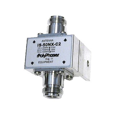 Polyphaser IS-50NX-C2 грозоразрядник 125-1000 МГц, 375/125/50 Вт, N разъемы. .
