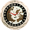 MFJ-115 Настенные часы с картой мира