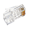 Разъем RJ-45 8P8C CAT 5e, Profi Line, для одножильного и многожильного кабеля, пружинные контакты - напыление золотом поверх никелировки